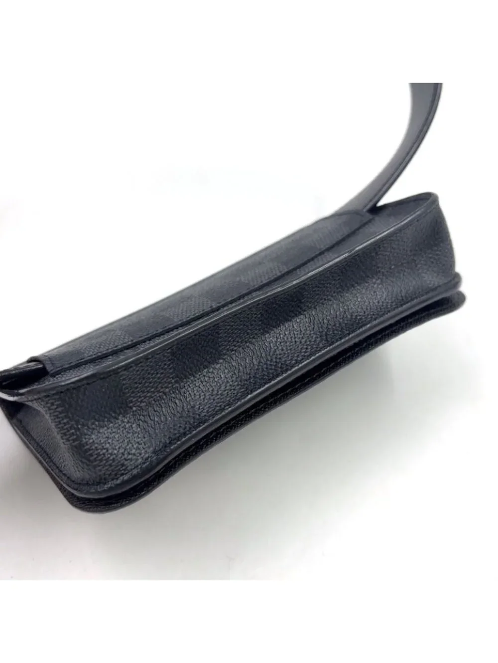 Louis Vuitton Ceinture Pochette Homme Damier Graphite Leather Black Belt